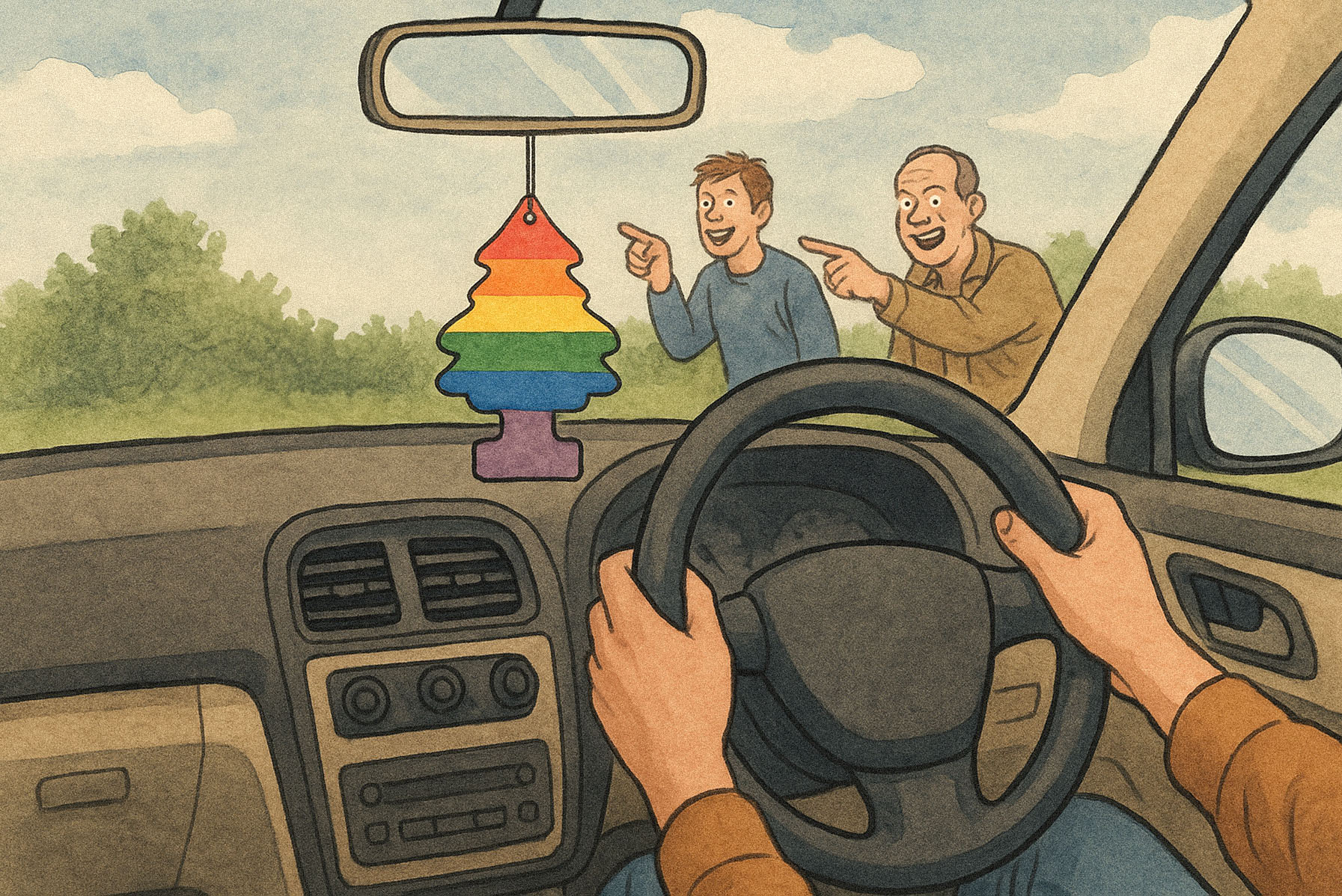 E cu volanu’ pe dreapta!