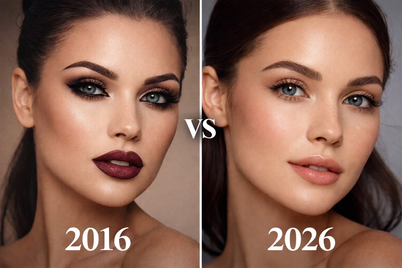 2016 vs 2026: ce s-a schimbat în machiaj și cum să fii la modă azi